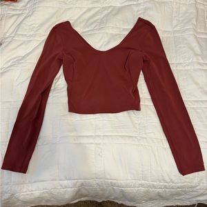 Lululemon Align Cropped Long Sleeve Top Rusty Red Size 4